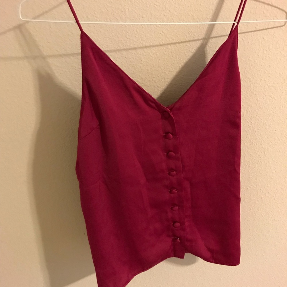 Satin Topshop button up tank
